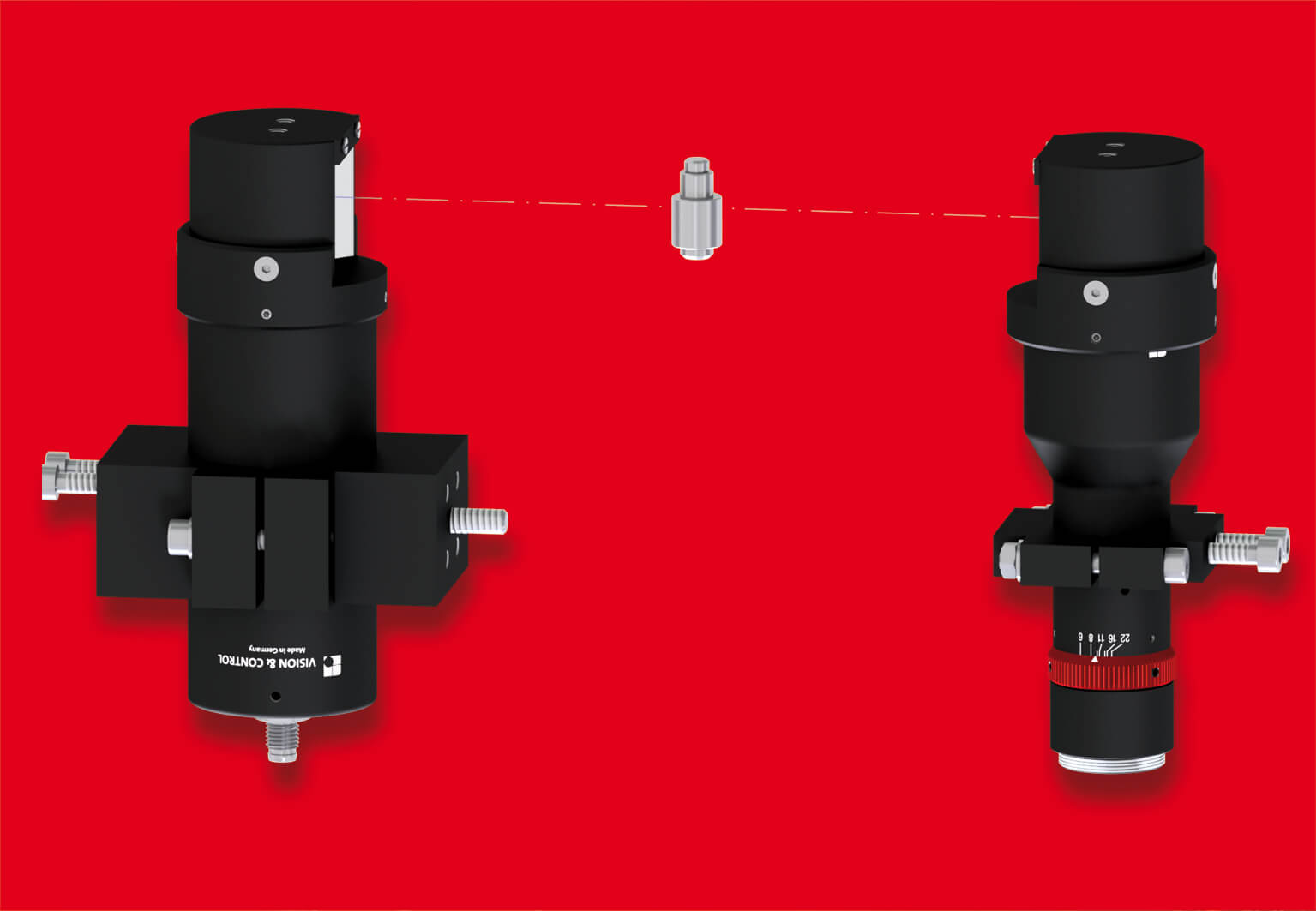 Measuring set-up with telecentric lens and telecentric lighting