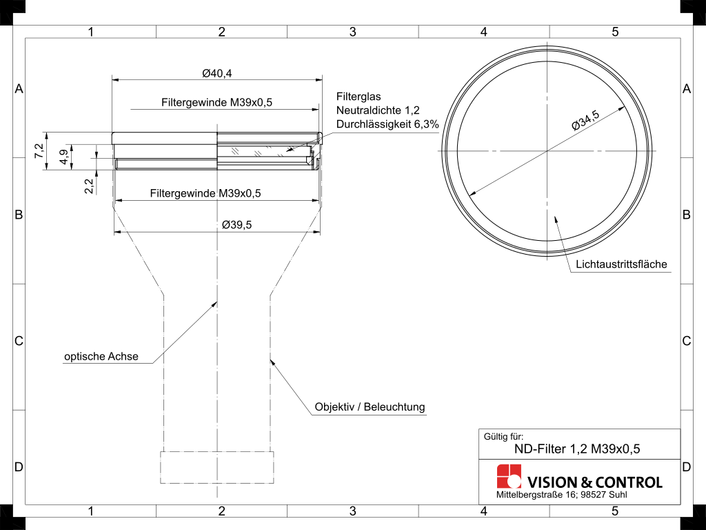 Vü Sion Variabler ND-Filter 49 Mm – 2–7 Stufen Graufilter Für Fotografie & Video