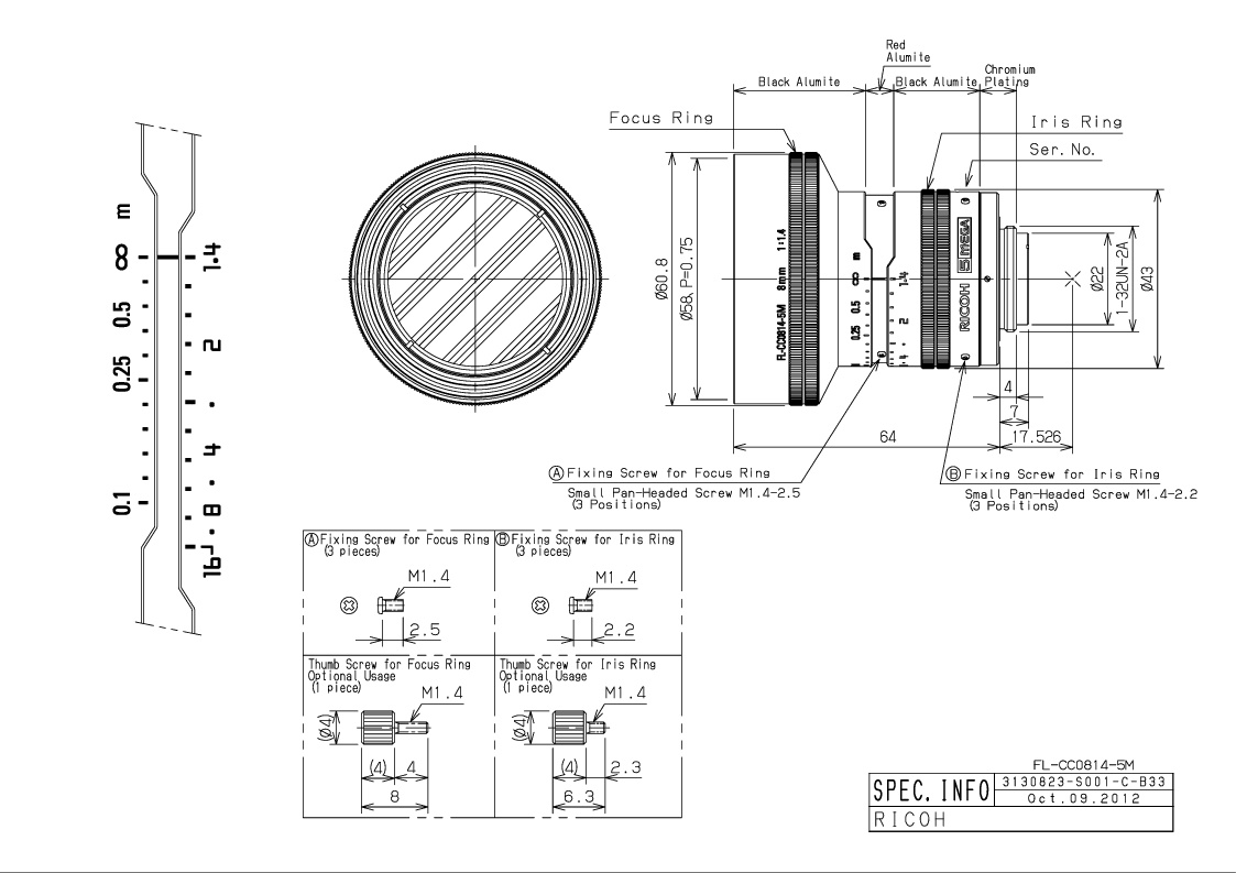 Dimensional drawing in mm