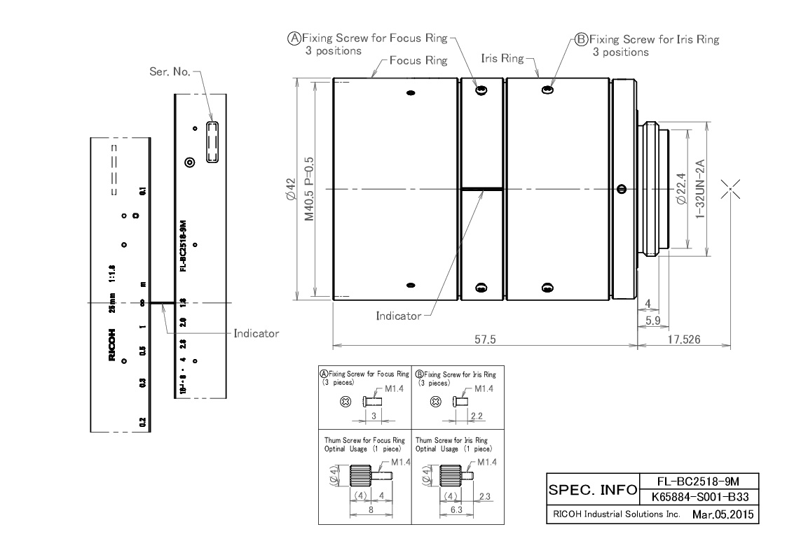 Dimensional drawing in mm